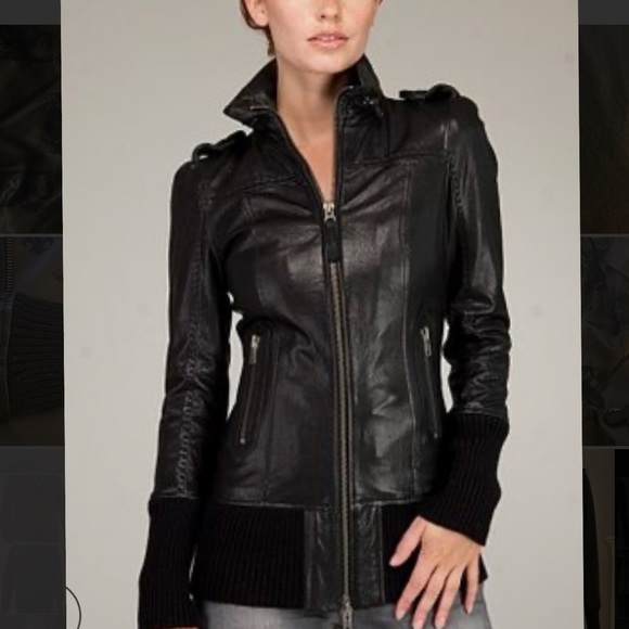 Mackage Jackets & Blazers - Mackage BLK Lambs Leather Nev Bomber for Artizia